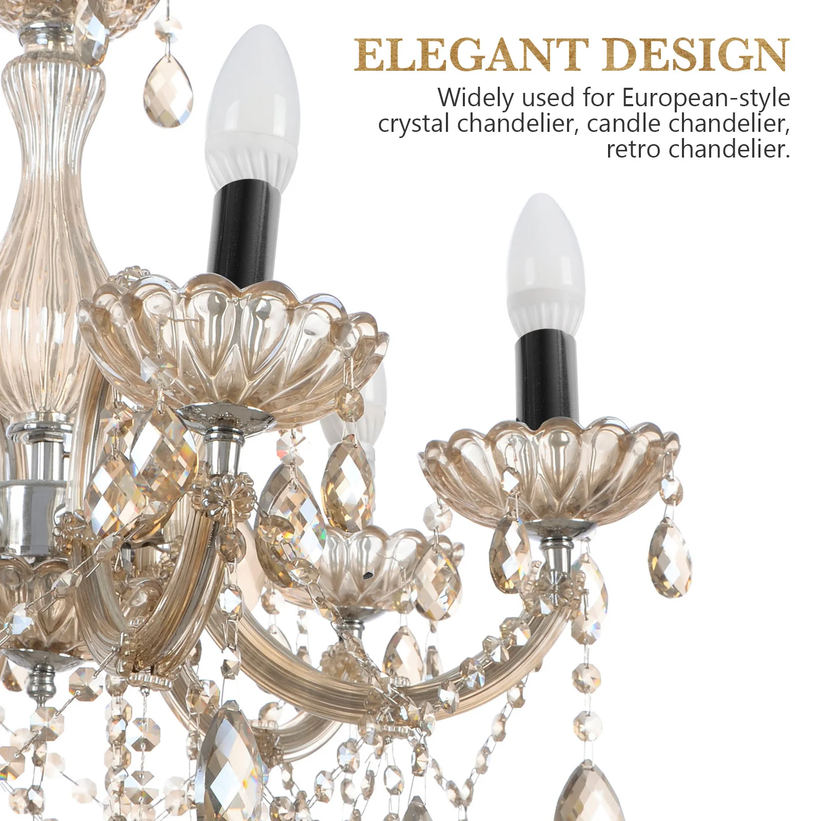 6 قطع من أغطية الأكمام المعدنية لقاعدة الثريا للأضواء المعلقة وأكمام ممتازة ومتينة