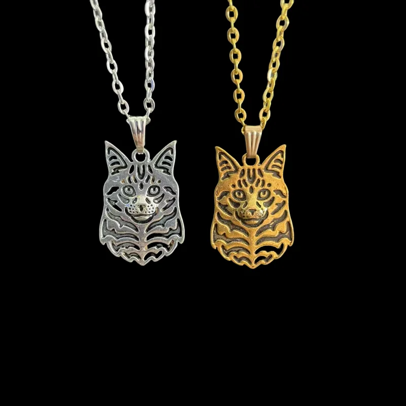 Cute Cartoon Maine Coon Cat Necklace New Fashion Animal Cat Jewelry For Women