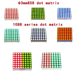 10pcs 8x8 Mini Dot Matrix LED 1088AHG Display Red Blue Green White Yellow CCommon Cathode Digital Tube 32mmx32mm 3mm DIY Kit