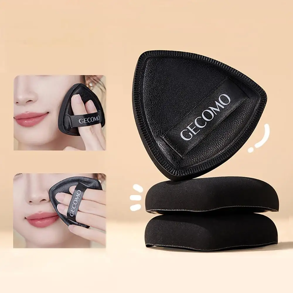 GECOMO 소프트 삼각형 블랙 파우더 퍼프 습식 및 건식 이중 용도 컨실러 메이크업 쿠션