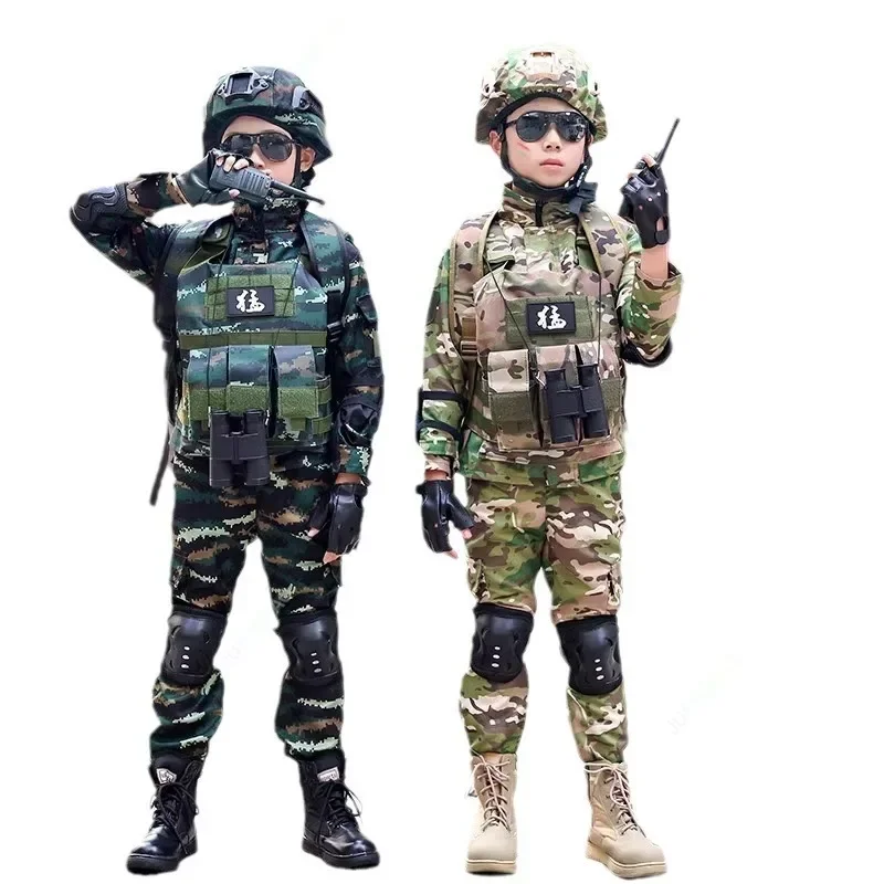 New High Quality Camouflage Children's Suit Special Forces Boys Fall and Winter Style Long-Sleeved Halloween Stage Costume