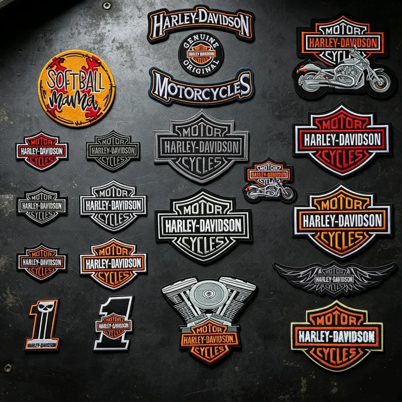 For Harley Davidson pan Motorcycle Styling keyring Embroidered Punk Eagle Patche Armband Backpack Badge Hook Backing Clothing