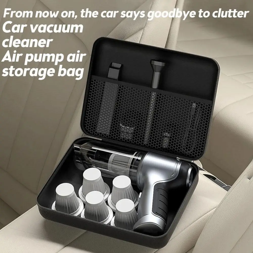 Car EVA Storage Bag Car Vacuum Cleaner Travel Zipper Storage Case Multifunctional Organizer for Outdoor Tools & Accessories