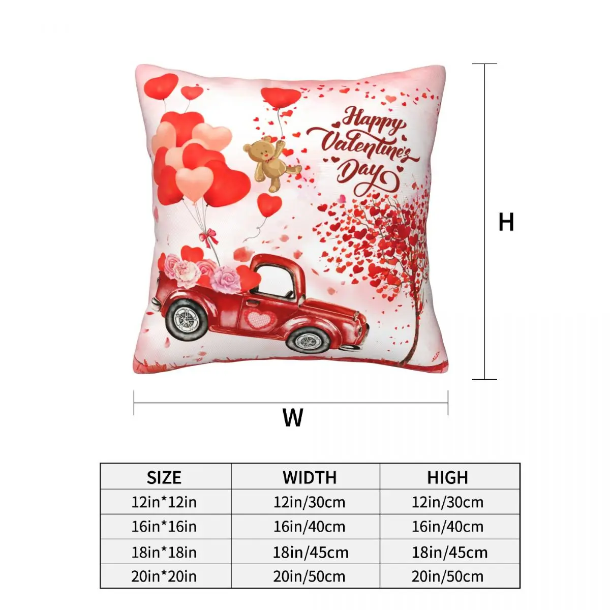 Conjunto de fronhas para decoração de dia dos namorados com 4 fronhas rosa vermelhas para o dia dos namorados