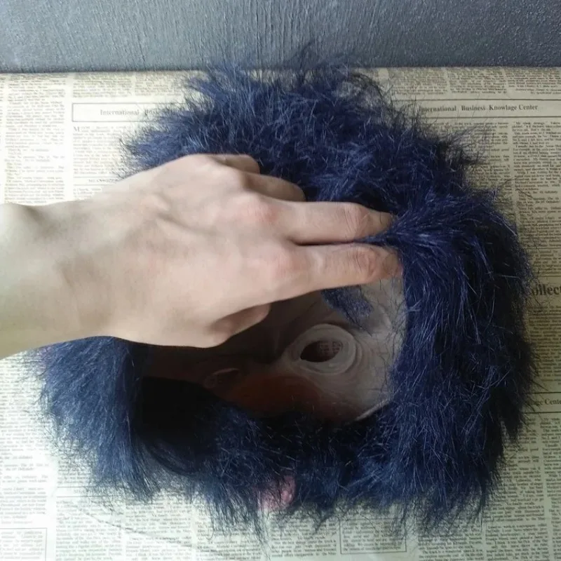 ハロウィン動物マスク ラテックス製 フルヘッド コスプレコスチューム パーティー用小道具 ノベルティ 面白い猿 ゴリラ オランウータンマスク (ヘア付き)