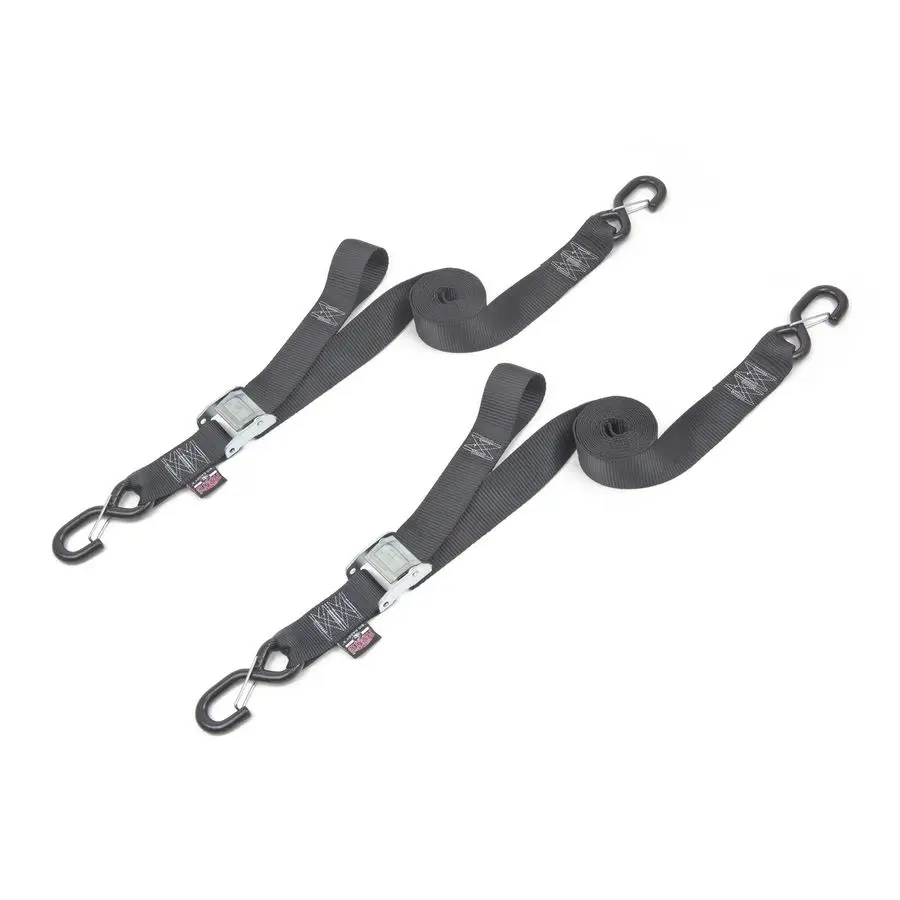 

Cam Buckle Tie Down Straps 2 inch x 12ft Straps with Latch Hooks Ideal for Motorcycle, ATV, Trailers, and Truck Bed Cargo 600 lb