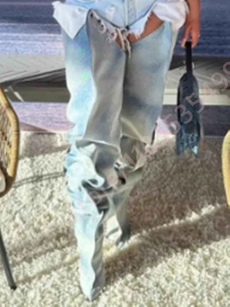 

2025 острые плиссированные брючные сапоги выше колена, осенние новые модные вечерние сценические сапоги, модели подиума, сексуальные женские сапоги на шпильке