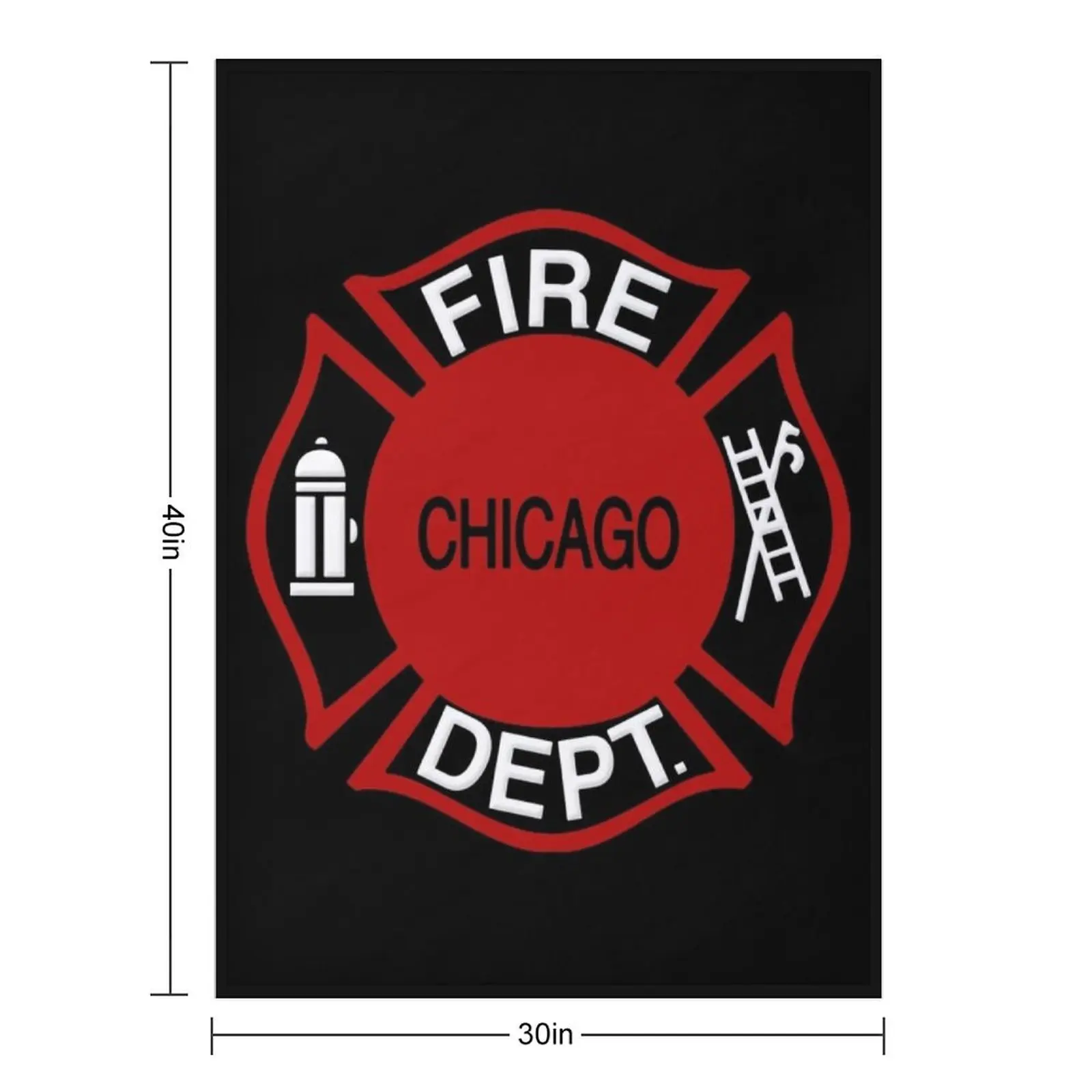 بطانية رمي قسم إطفاء شيكاغو CFD أريكة عملاقة دافئة لفصل الشتاء أغطية سرير هدية شخصية بطانيات #3