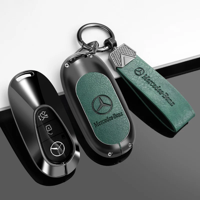 Zinc Alloy Leather Car Remote Key Case Cover Shell Fob for Mercedes Benz 2022 C S Class W206 W223 S350 C260 C300 S400 S450 S500