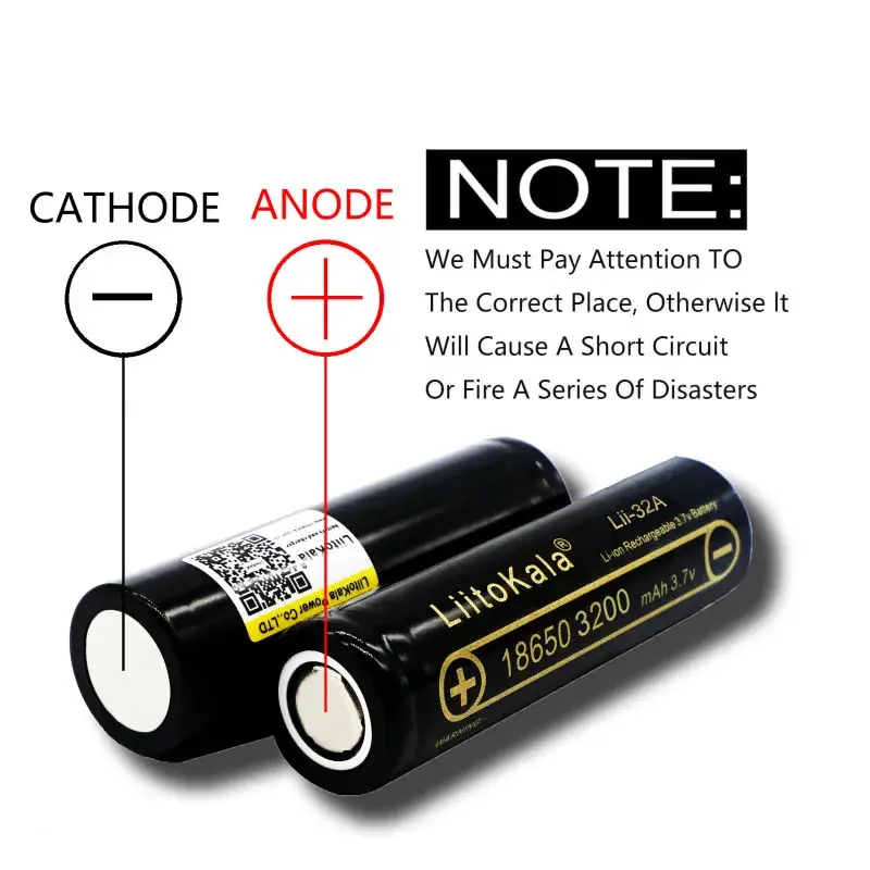 1-4Pcs Liitokala 18650 Rechargeable Battery 3200mah 3.7V 18650 Lithium Battery 20A High-Current For Flashlight Power Tool