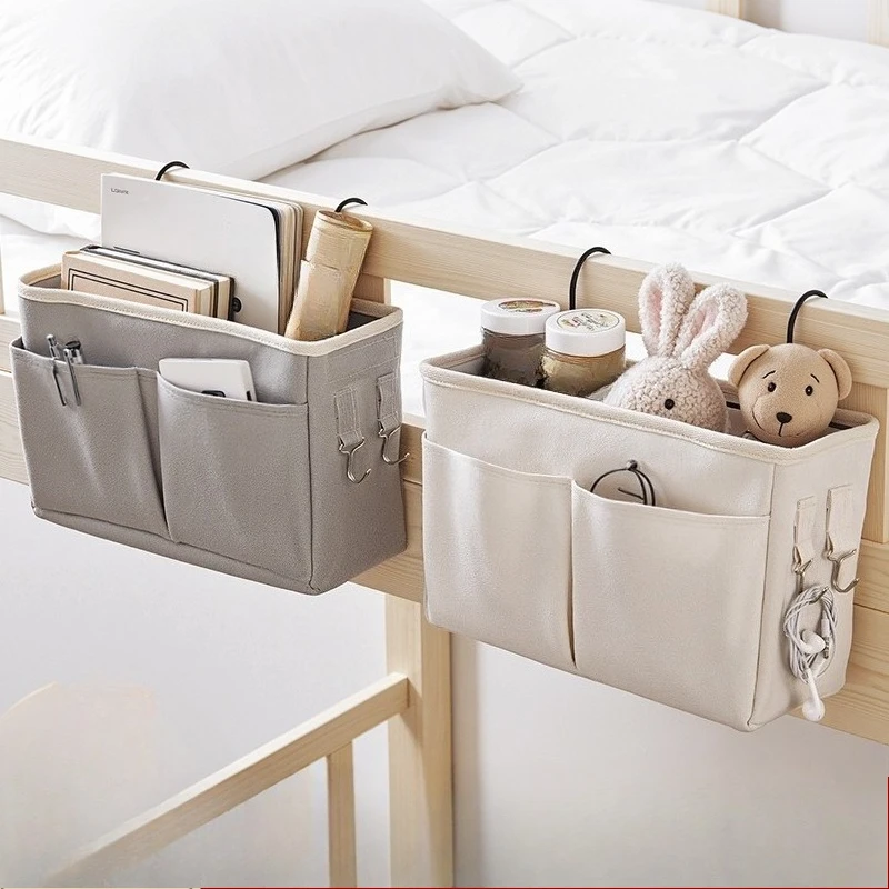 Bedside Storage Hanging Bag, Dorm Bed Hanging Organizer, Fabric Bed Caddy for Dormitory Bedroom