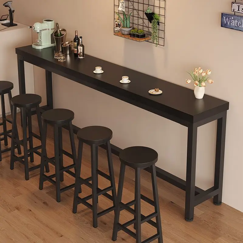 Against the wall, high stool, milk tea shop, high table, breakfast, bar table, long strip table, chairs