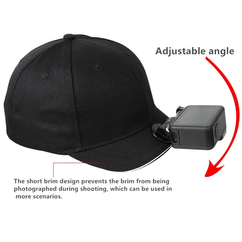 Staffa adattatore per montaggio su cappuccio per cappello da sole in tela regolabile per GoPro 11/10/9/8/7/6/5 Insta360 Osmo Action Camera Accessori