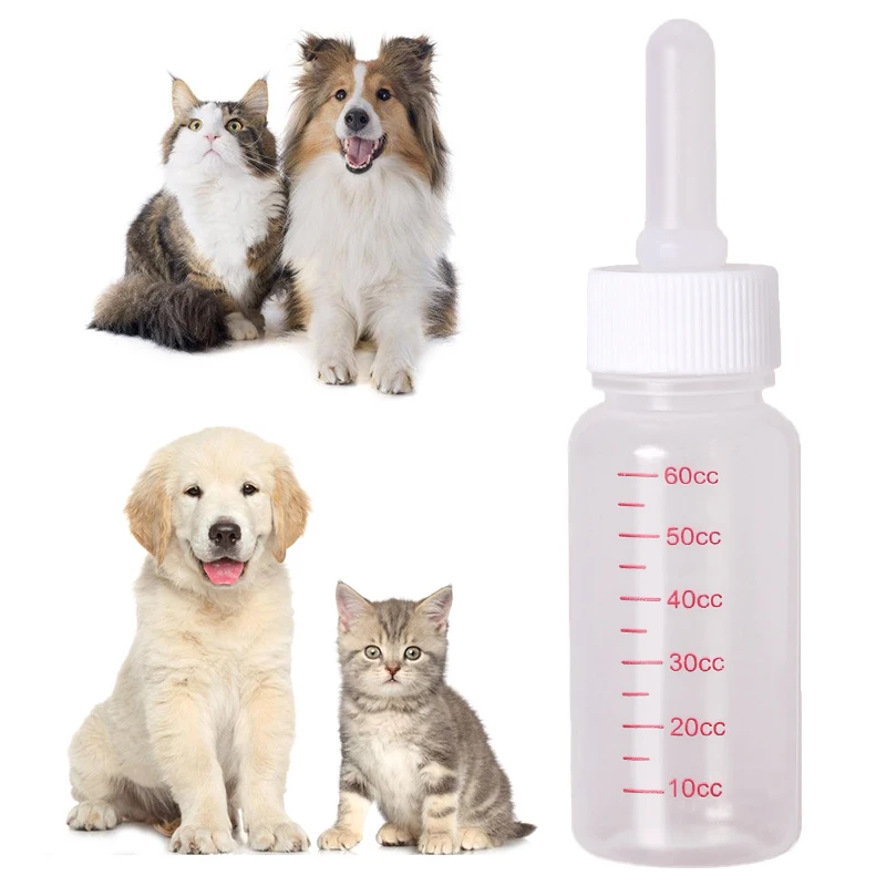 Mamilo de silicone Pet Milk Bottle, Alimentação Animal Pequena, Hamster, Gato, Cães, Cachorro, 30ml, Venda quente, 1Pc