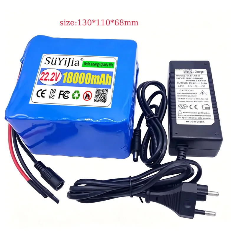 6s6p 22.2V 25.2v 18Ah Battery 18650 Lithium- Ion Battery Portable Backup Power Pcb + 24v (25.2v) 2a Battery Charger.