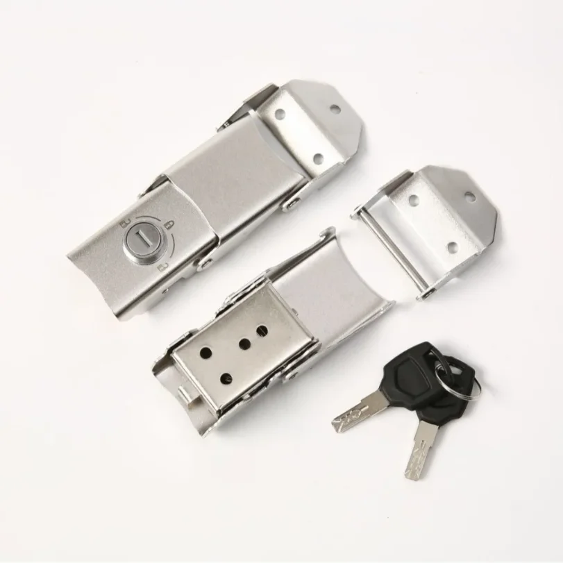 Detachable Stainless Steel Buckle Lock Hardware Motorcycle Trunk Lock Hinge Lock 2 Keys
