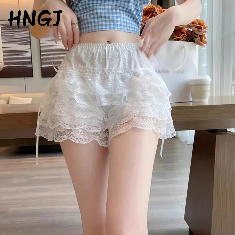 Women's Floral Lace Lolita Safety Pants - Summer Loose Princess Shorts, Girls' Fashion Petticoat Underpants for Daily Wear, Loli
