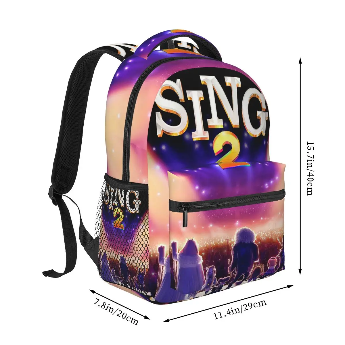 Sing Backpacks Boys Girls Bookbag Students School Bags Cartoon Travel Rucksack Shoulder Bag Large Capacity