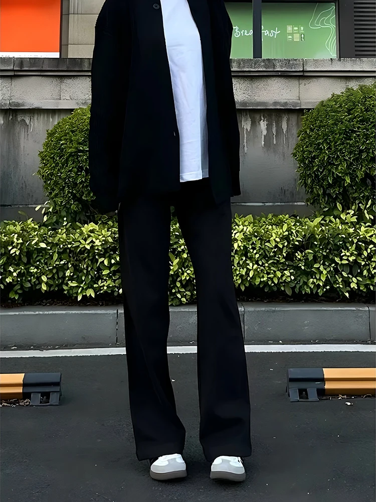 

Bla High Waist Slimming Fce Lined Trousers Men's Autumn Winter Straight Leg Casual Suit Pants Youth Faion Brand