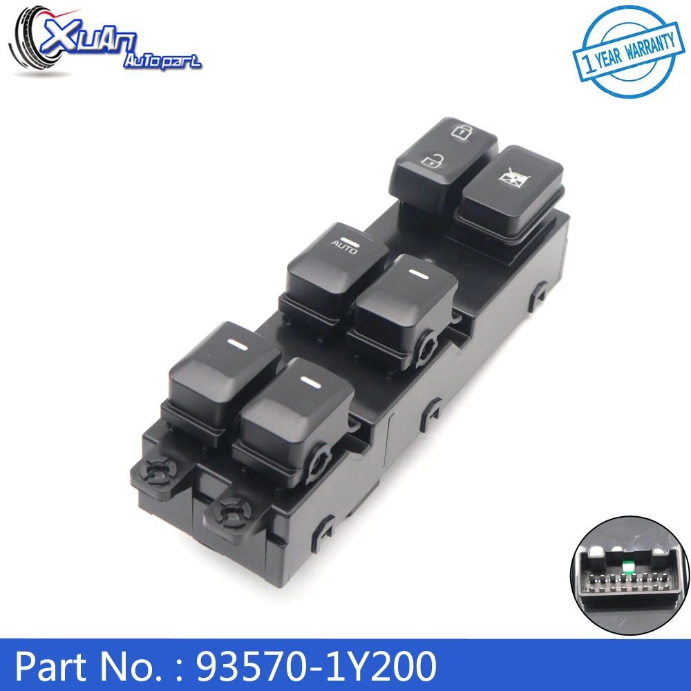 XUAN NEW 16 Pins Electric Power Master Window Control Switch Button Lock 93570-1Y200 for Kia Picanto 2011 2012 2013 2014 2015 16