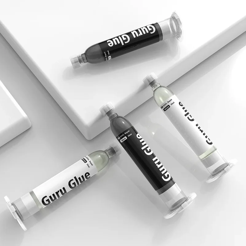 

2UUL DA43/DA44 Guru Glue 30 мл мягкий буферный клей черный/белый прозрачный сушильный буферный клей для ремонта экрана телефона и склеивания стекла