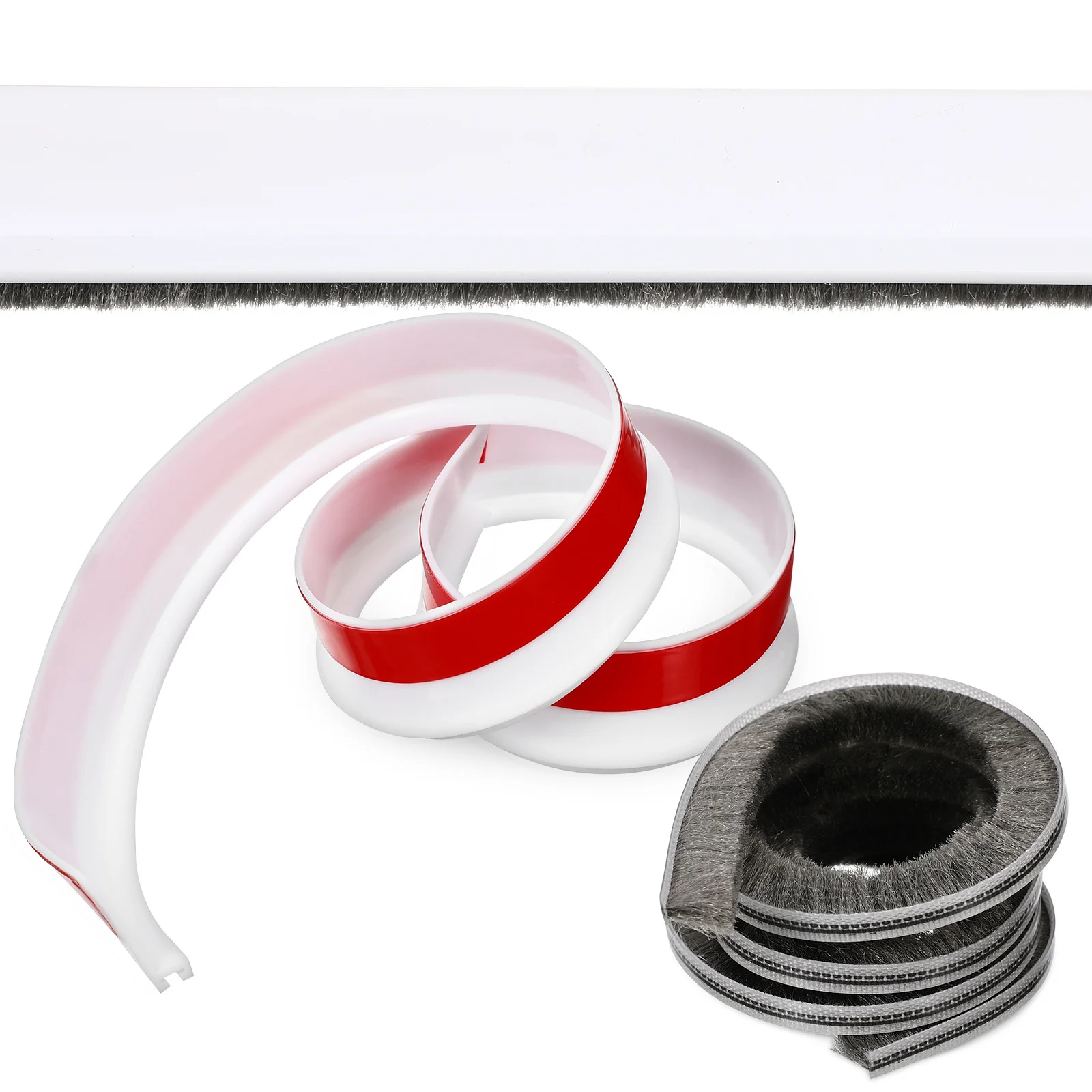 

1 Meter Door Bottom Sealing Strip Tpe Brush Draft Stopper For Doors Windows Weatherproof Soundproof Dustproof Adhesive Caulking