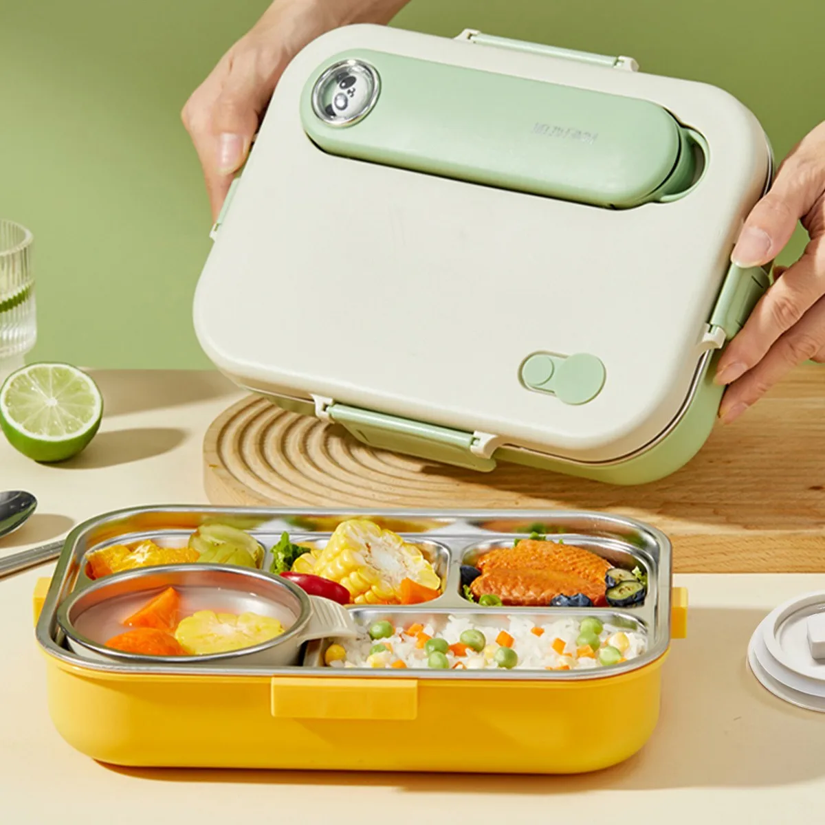 Portable Sealed 304 Stainless Steel Lunch Box Set Kids Students Large Capacity Lunch Container With Compartment Microwave Safe view 2