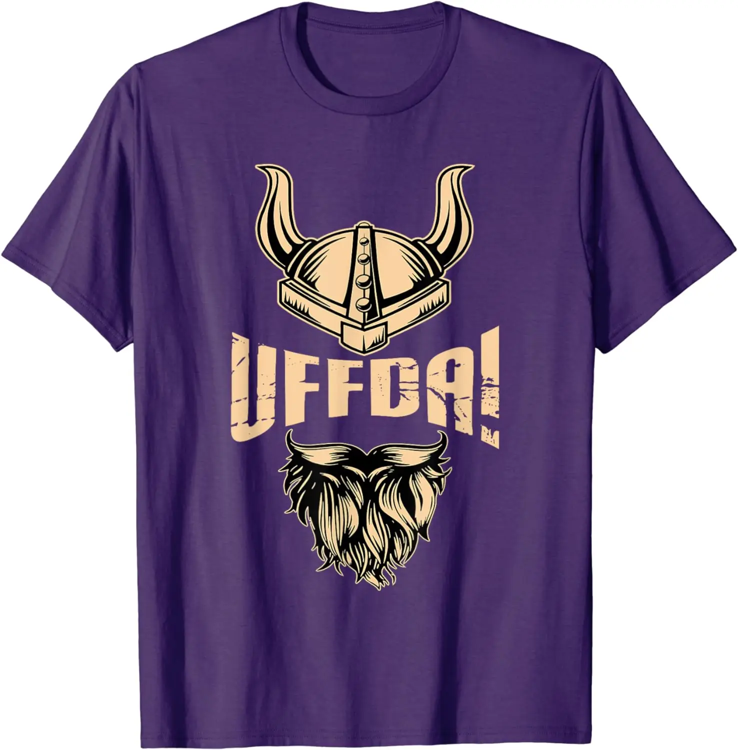 Uff Da American Norwegian Quote Roots  Helmet Beard T-Shirt