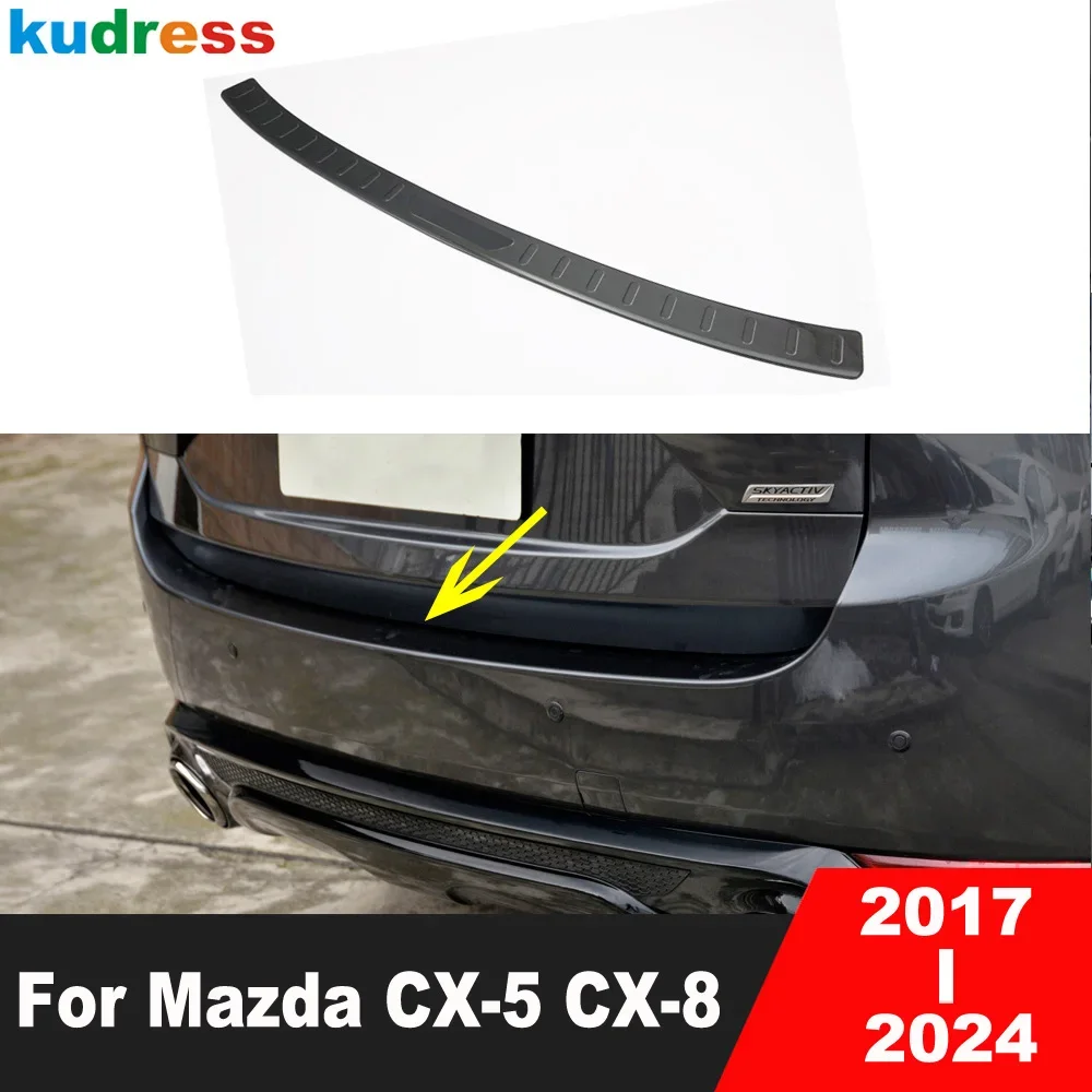 

Для Mazda CX-5 CX-8 2017-2021 2022 2023 2024, стальная крышка заднего багажника, бампера, накладка на порог задней двери, защита автомобильных аксессуаров