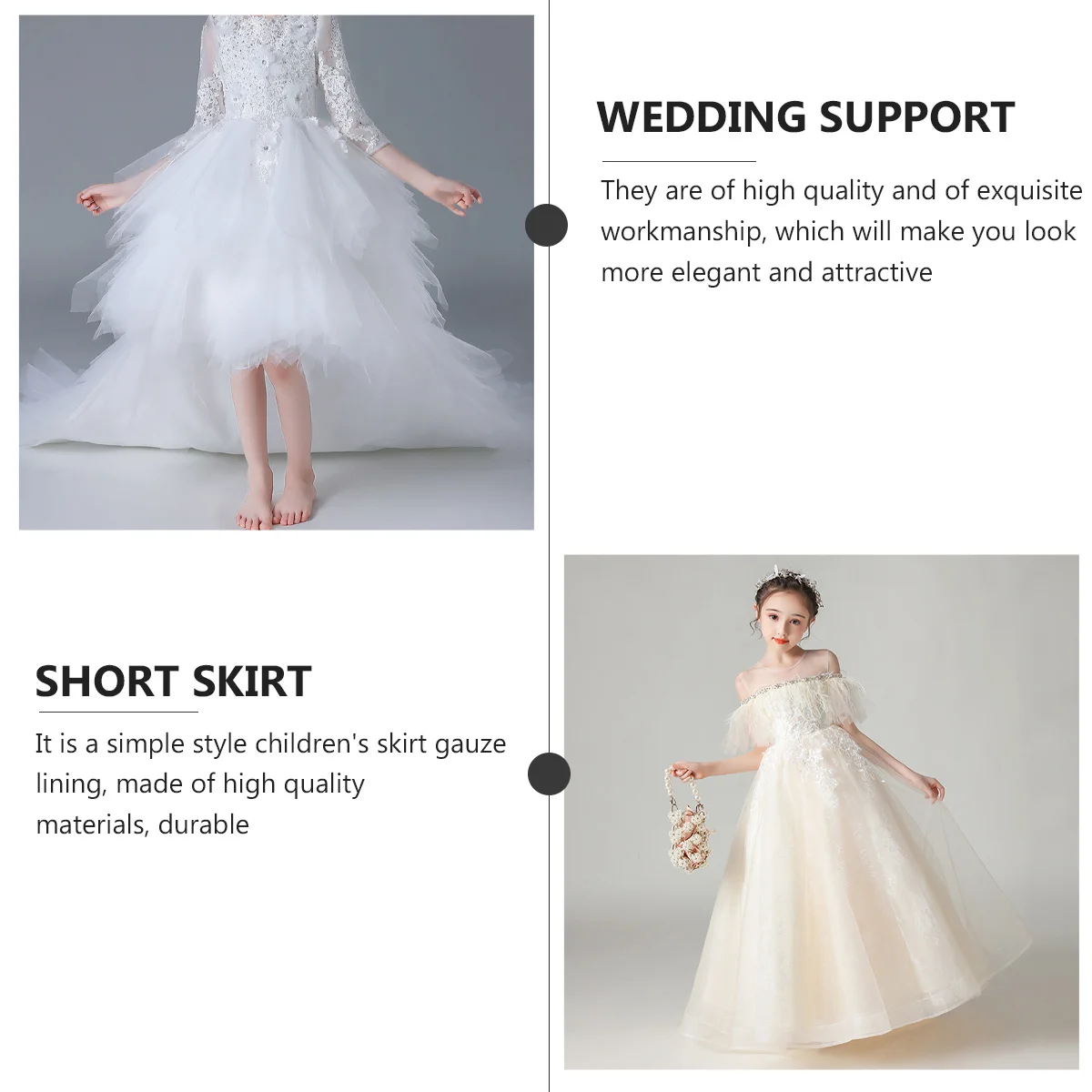 

1 шт., нижняя юбка, детское свадебное платье, нижняя юбка, кружевная юбка-пачка с сетчатой подкладкой, регулируемая, складная, удобная