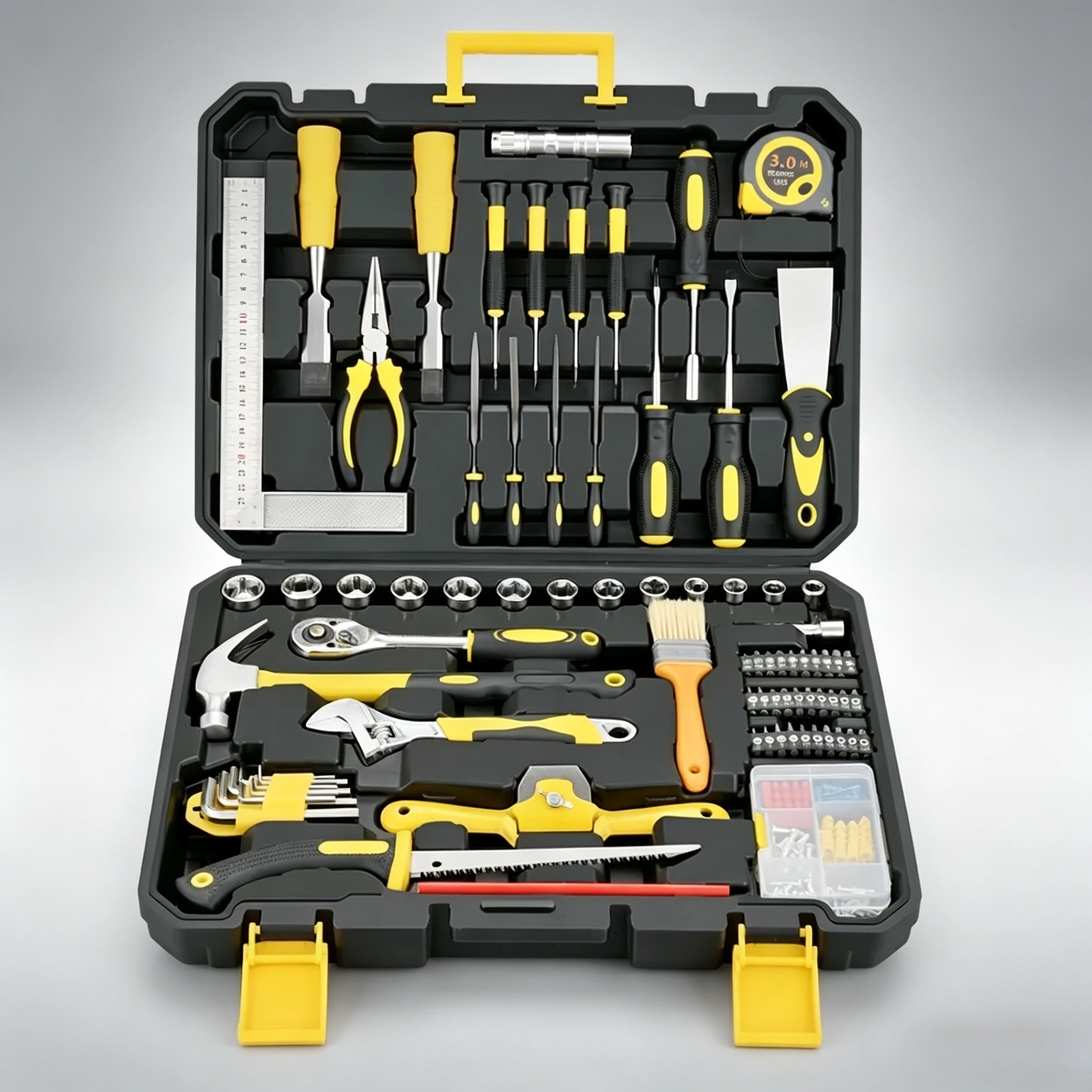 108Pcs Complete Tool Set Home Manual Hardware Kit Portable Toolbox for Car Auto Repair Household Fixing