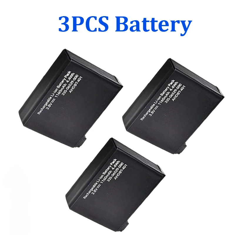 3.8V 1160mAh/1600mAh AHDBT-401 pour Gopro Hero 4 batterie au Lithium Rechargeable stockage Batteries de caméra accessoires