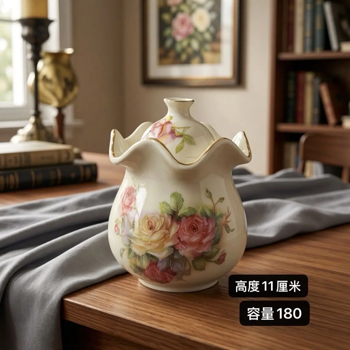 European ivory porcelain gilded sugar jar, light luxury, exquisite and beautiful