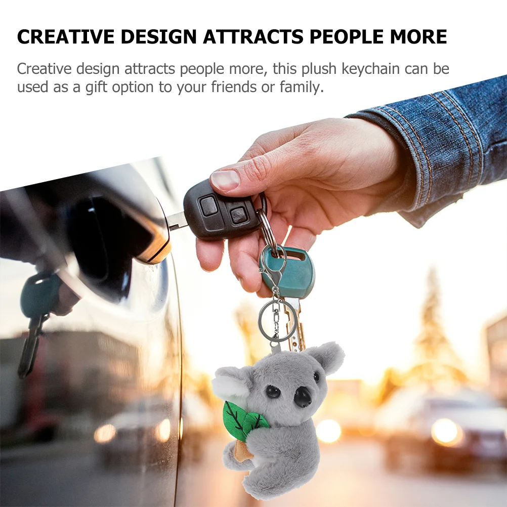 2 Pcs Plush Koala Keychain Bag Pendant Party Gift 2pcs Kids Cartoon Backpack Keychains Zinc Alloy Decoration