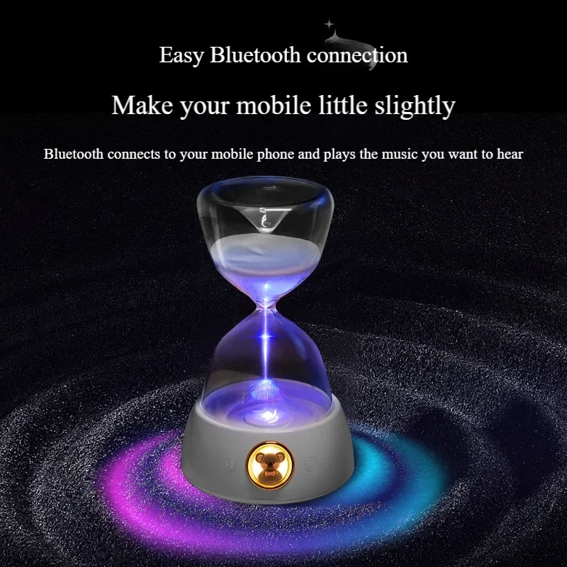 

Sleep Aid Stereoscopic Surroundsound Hourglass Nightlight Wireless Bluetooth Caixa De Som Mini Ornament Desktop Bluetoothspeaker