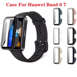 Case For Huawei Band 8 7 Watch Case Strap For Honor Band 7 6 8 Huawei Band 6Pro Hard Edge Shell Glass Screen Protector Film Case