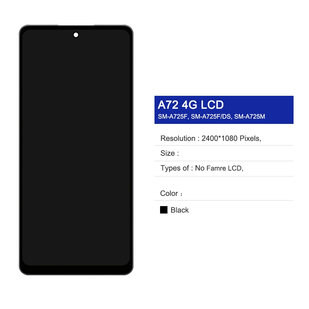 100% probado para Samsung A72 4G SM-A725F A725M pantalla LCD MONTAJE DE digitalizador con pantalla táctil reemplazo para Samsung A72 LCD