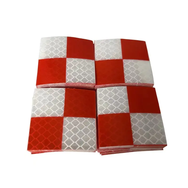 3M 100pcs Size 40x40mm 60x60mm 2-10cm Red and White Grid Reflector Sheet For Total Station Survey Geography Reflective Sticker