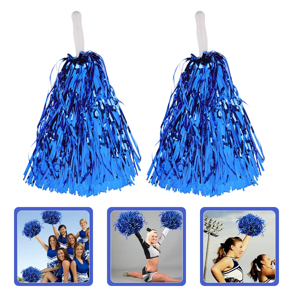 

12pcs Cheerleader Pom Poms Metallic Foil Lightweight Handheld Cheerleading Accessories For School Sports Events Dance Teams