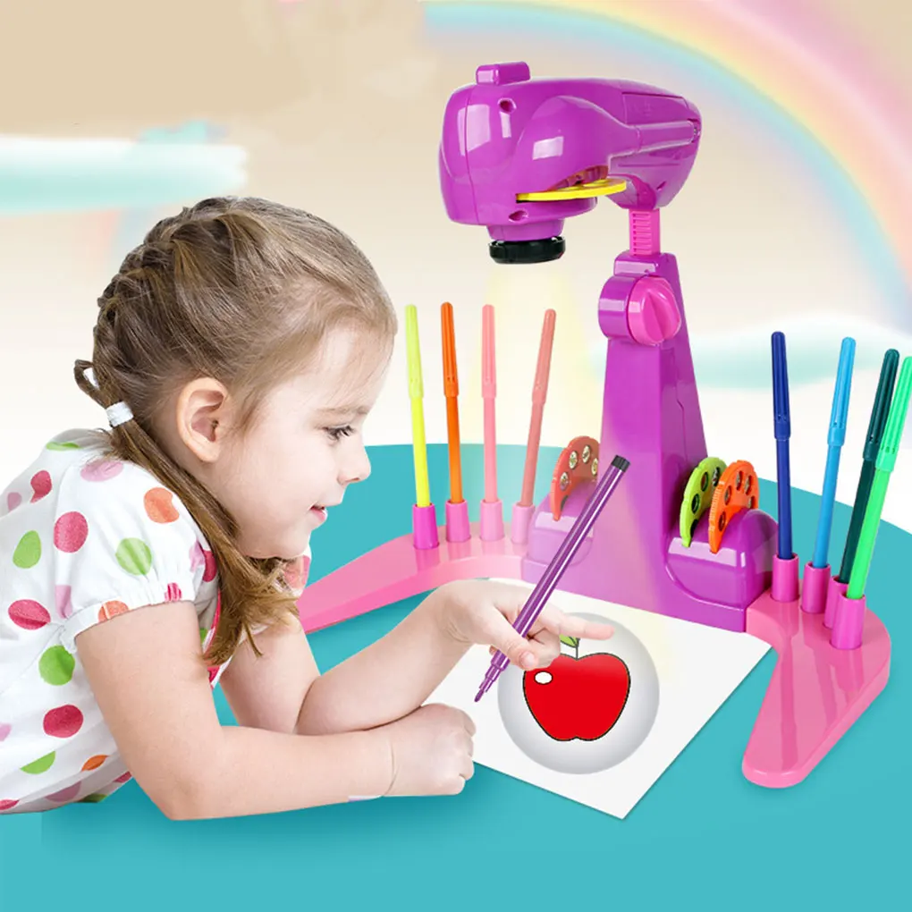 Educational Kids Drawing Table With Projector For Painting And Graffiti Interesting Childrens