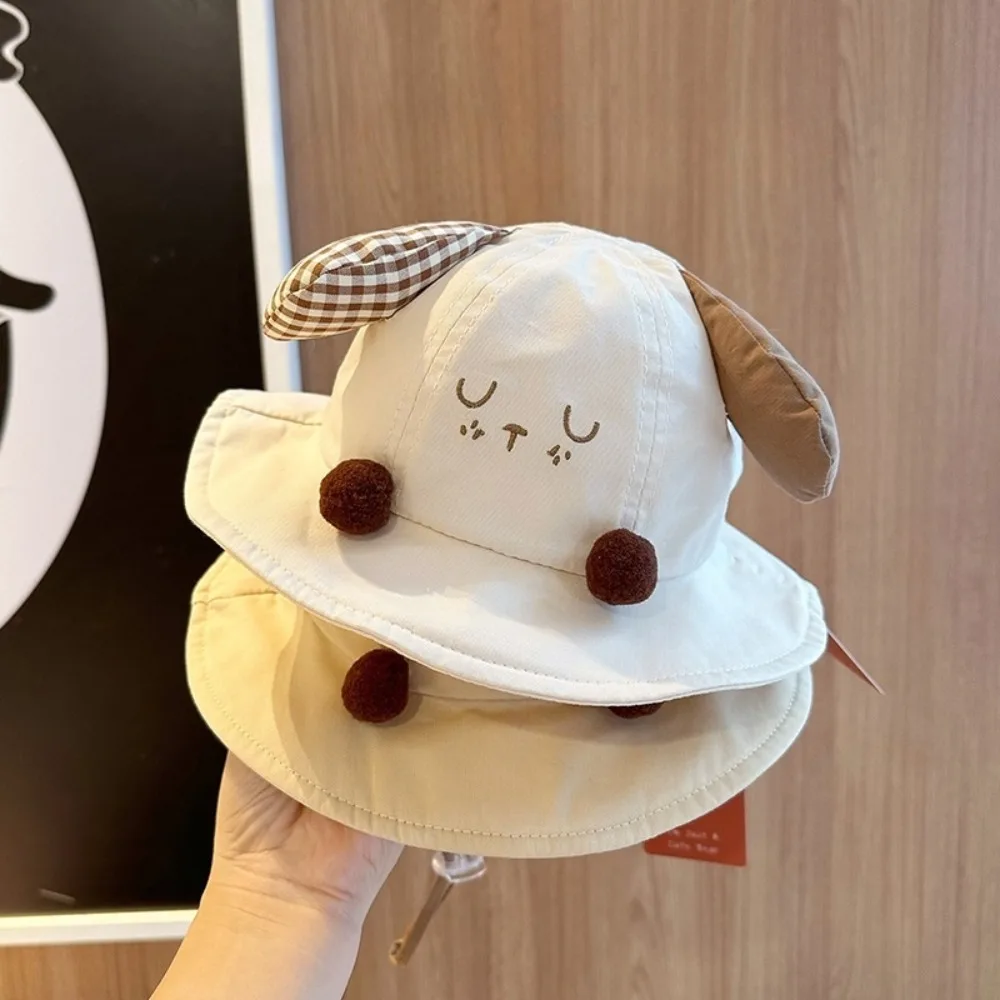 

Cute Quick-dry Korean Style Cap Embroidery Shading Hat Summer Kid Sunhat Dinosaur Puppy Children's Bucket Hat Kid