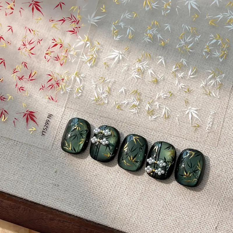 

Изысканные бамбуковые наклейки для ногтей, высококачественные наклейки для маникюра, простые самоклеящиеся украшения для ногтей «сделай сам», наклейки, подарки