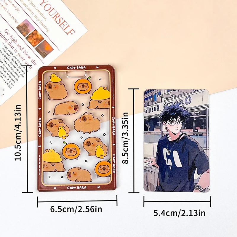 การ์ตูน Capybara Photocard ผู้ถือ Photocards Protector การ์ด Photo กระเป๋า Idol การ์ดรวบรวม Organizer เครื่องเขียน