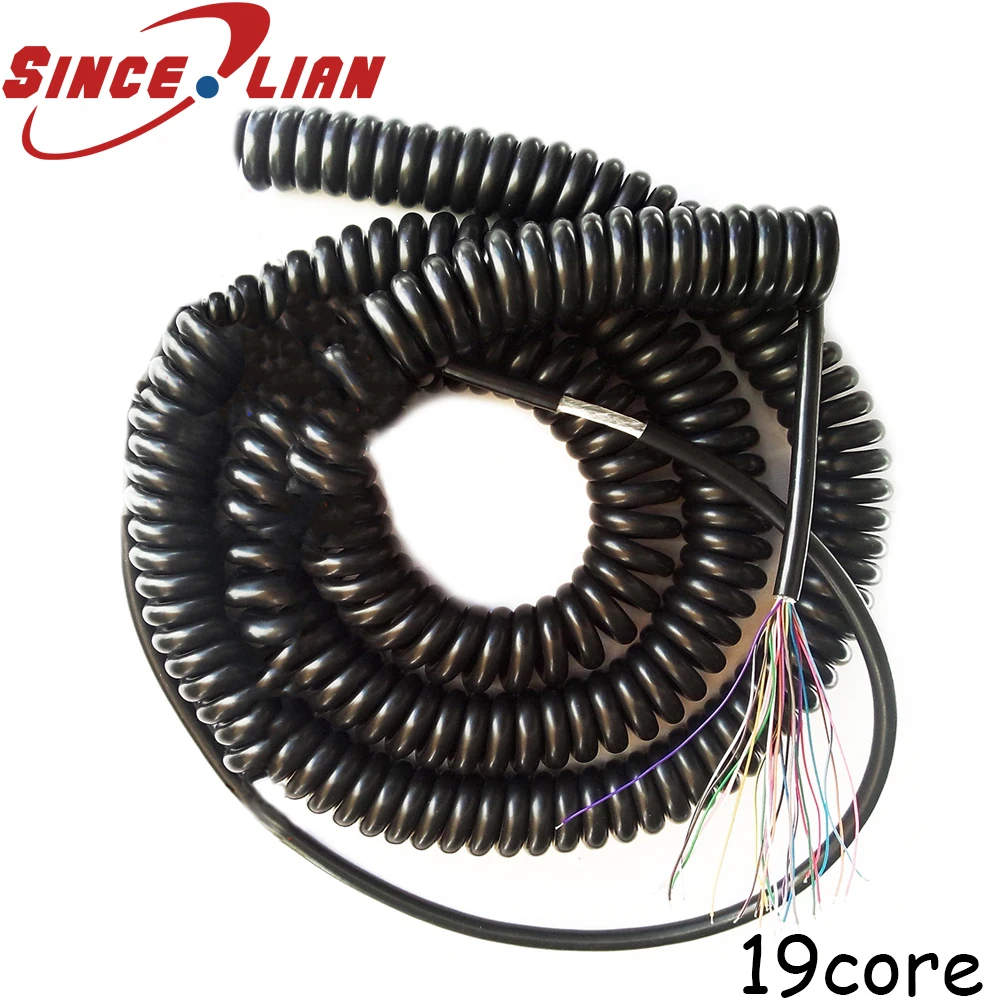 

Electronic Handwheel Cable 19-Core Shielded CNC Spiral Control Wire 0.15mm² Flexible Extension Cable for Machine Tool Encoder