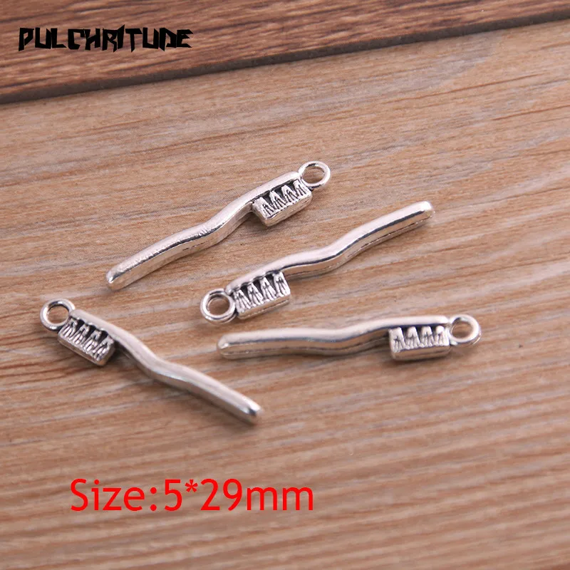 20pcs Metal Zinc Alloy Toothpaste Toothbrush Charms Fit Jewelry Daily Necessit Pendant Charms Makings