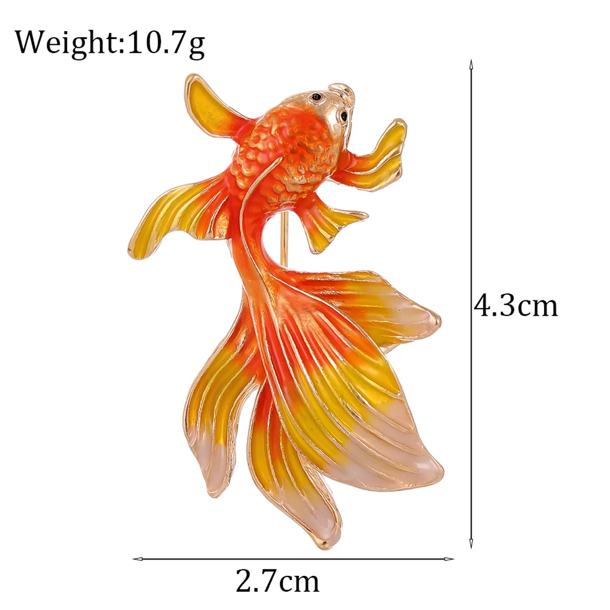 Cute colored goldfish brooch for men and women fashionable metal drop glaze enamel fish animal brooch versatile jewelry gift