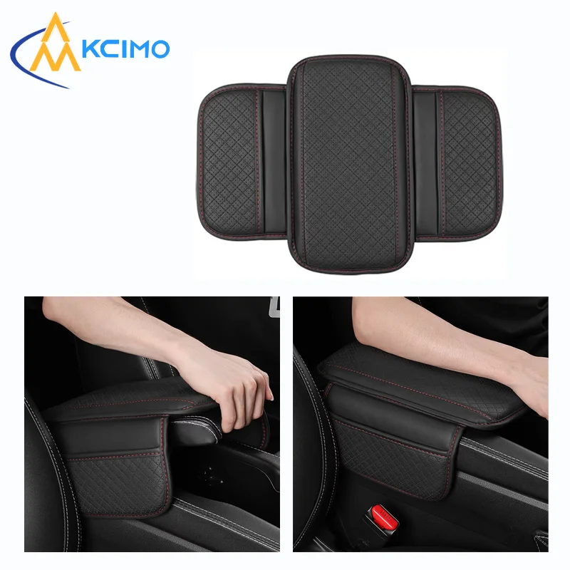 

Waterproof PU Leather Car Armrest Mat with Dual-Side Storage Pockets, Non-Slip Console Protection Cushion, Elbow Fatigue