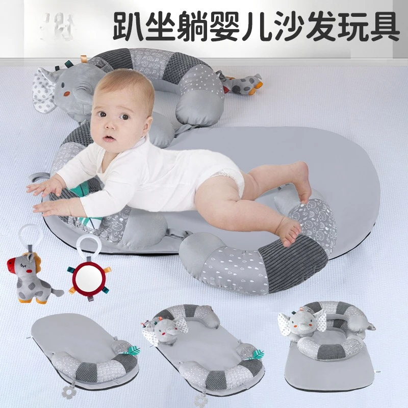 ベビークロールマット-ベビーヘッドアップトレーニングピロー-新生児座り方練習-ソファおもちゃ-早期教育-知育クロールマット