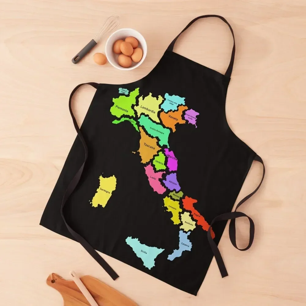 

Italy regions map and names Apron Women's Home Clothes kitchen jacket woman Apron