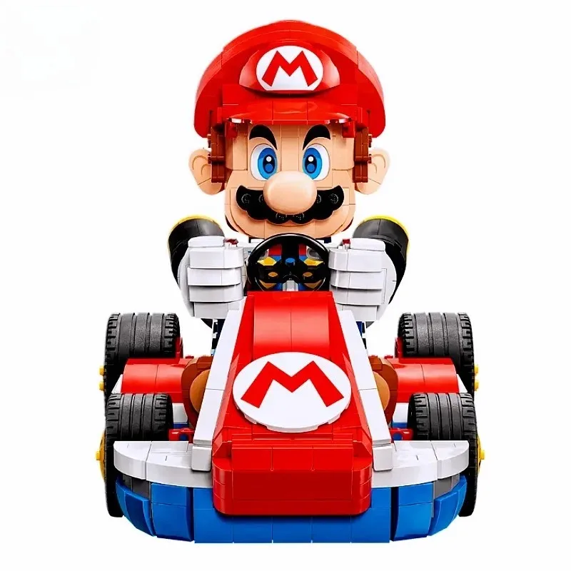 Criativo dos desenhos animados super bros jogo montagem brinquedos 72037 kart 1972 peças brinquedos de corrida, presentes de natal, presentes de aniversário